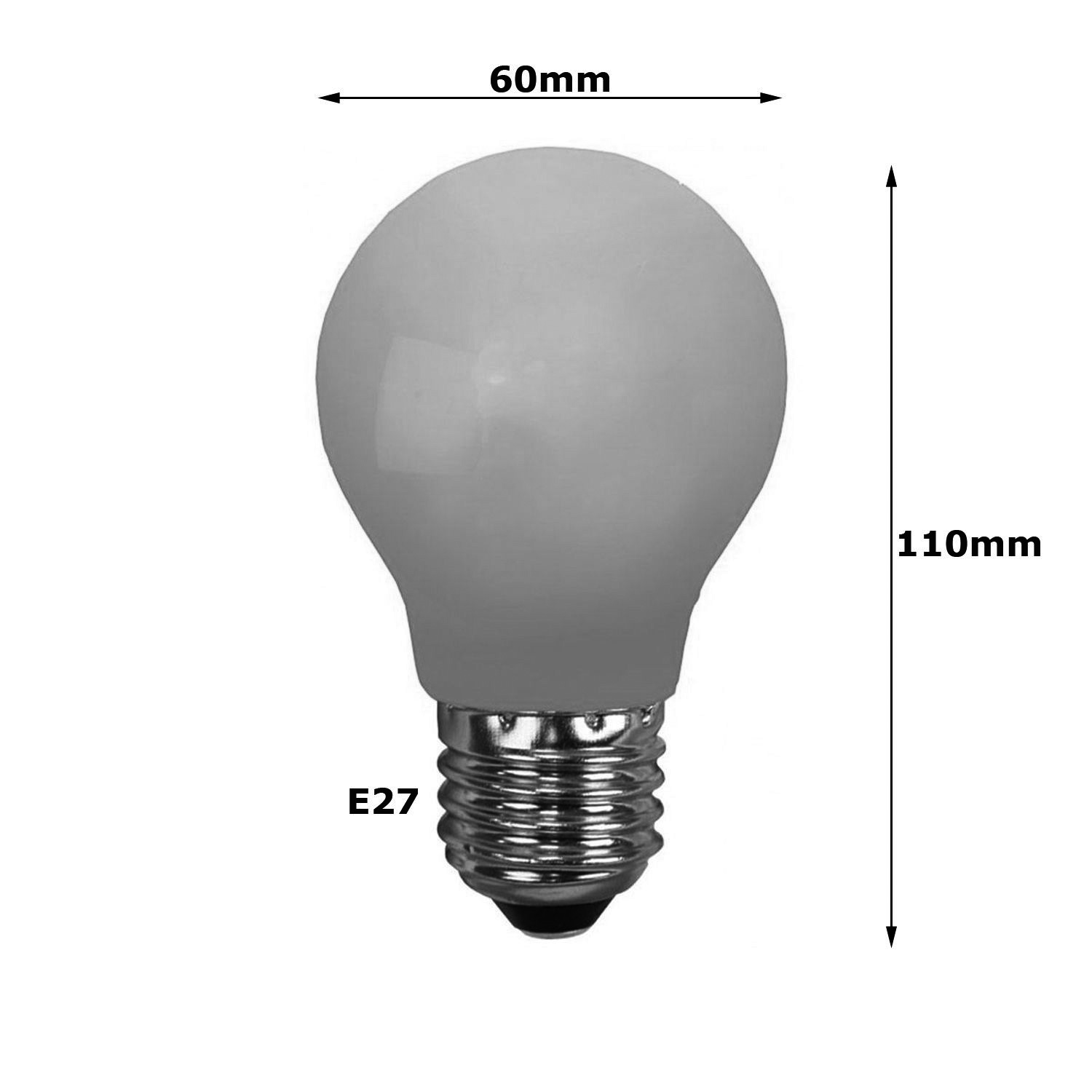 8x bunte LED Leuchtmittel Tropfenlampe A60 - 2W - schlagfestes Polycarbonatgehäuse
