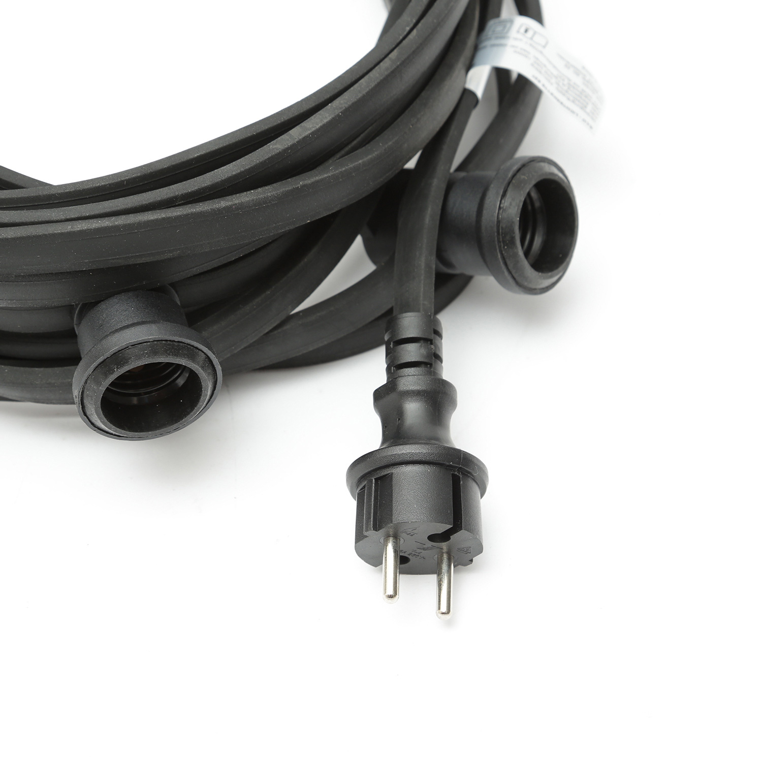 Illu-/Partylichterkette BLACKY 10m - Außenlichterkette schwarz - 10x E27 Schraubfassung