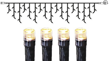 System DECOR | LED Lichtervorhang |koppelbar| 4x0,4m | schwarzes Kabel | 140 warmweiße LEDs