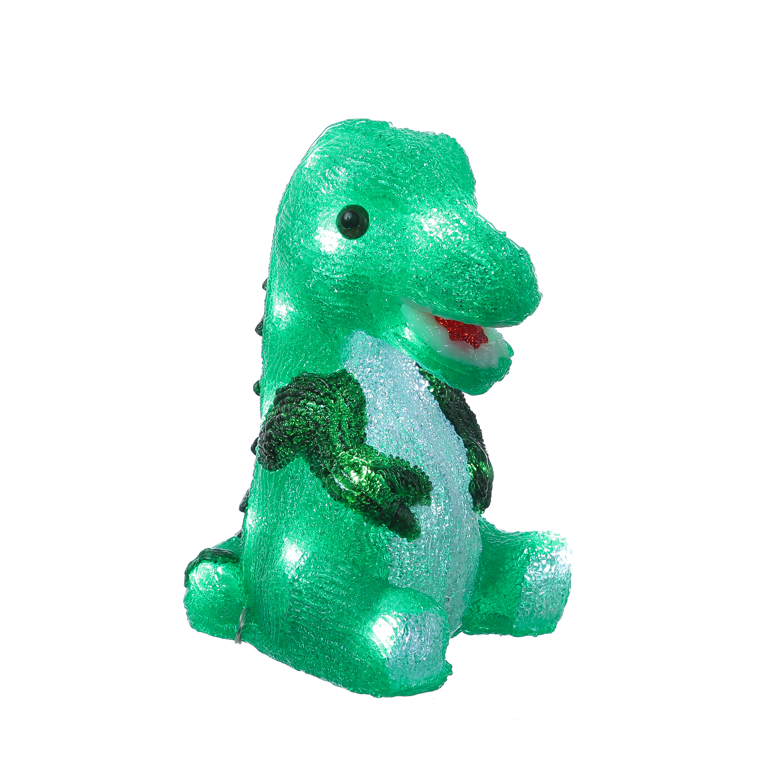 LED Dinosaurier - Acryl Tierfigur - 20 kaltweiße LED - H: 21cm - Timer - Batteriebetrieb - für Außen