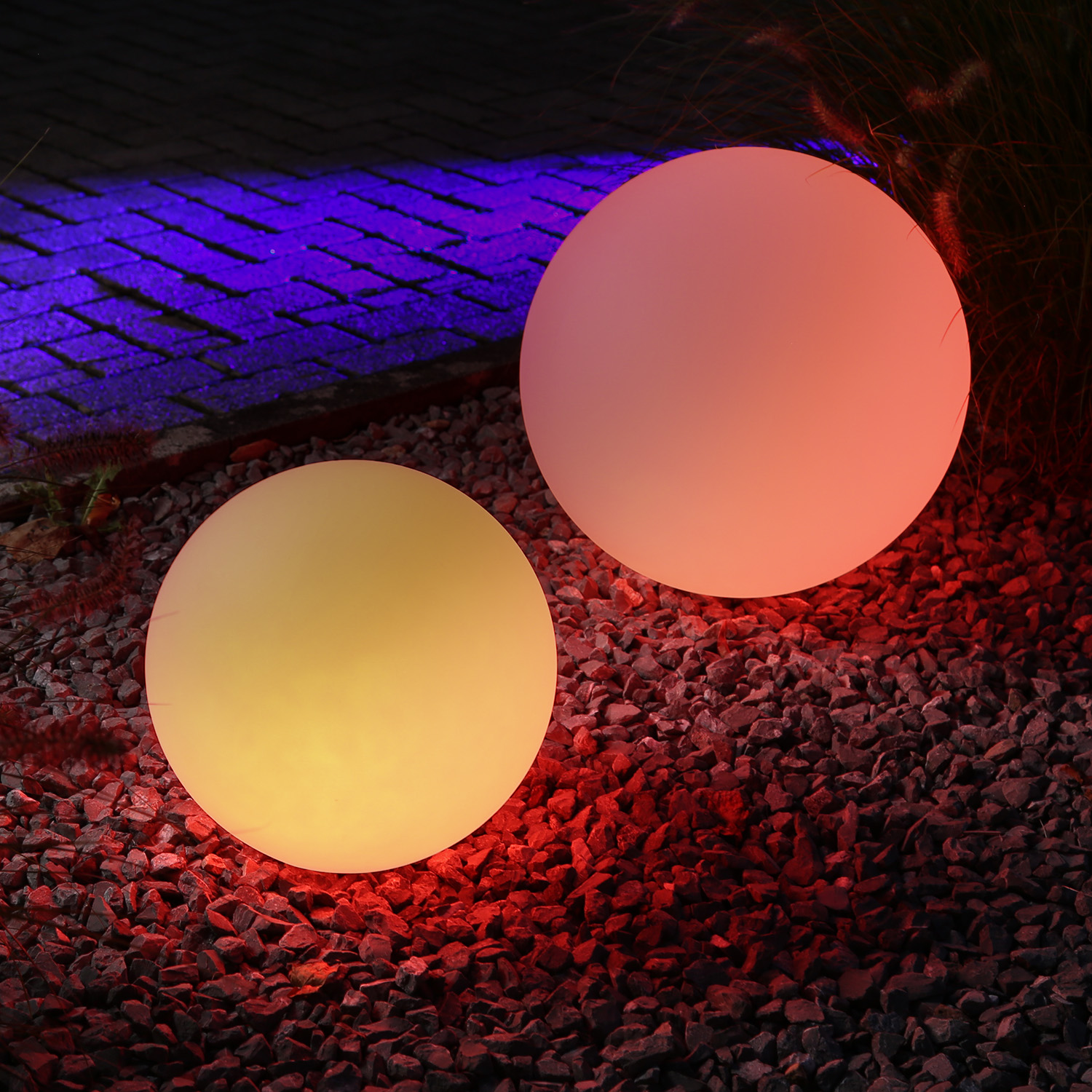 Leuchtobjekt outdoor KUGEL 50cm mit RGB LED Modul - Wireless Charging - Fernbedienung