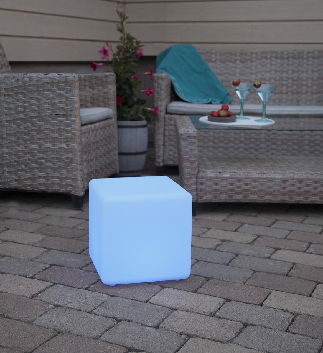 LED-Würfel "Twilights" - 28cm - RGB Wechsel/feste Farbe - Fernbedienung - Aufladbar - IP44