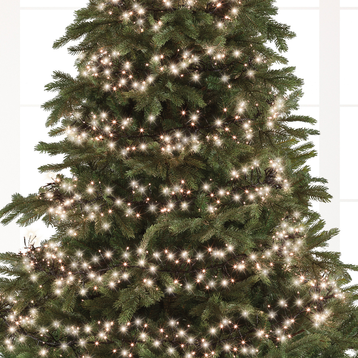 LED Büschellichterkette - Cluster - Blinkfunktion - 1512 warmweiße LED - L: 13,5m - Timer - schwarz