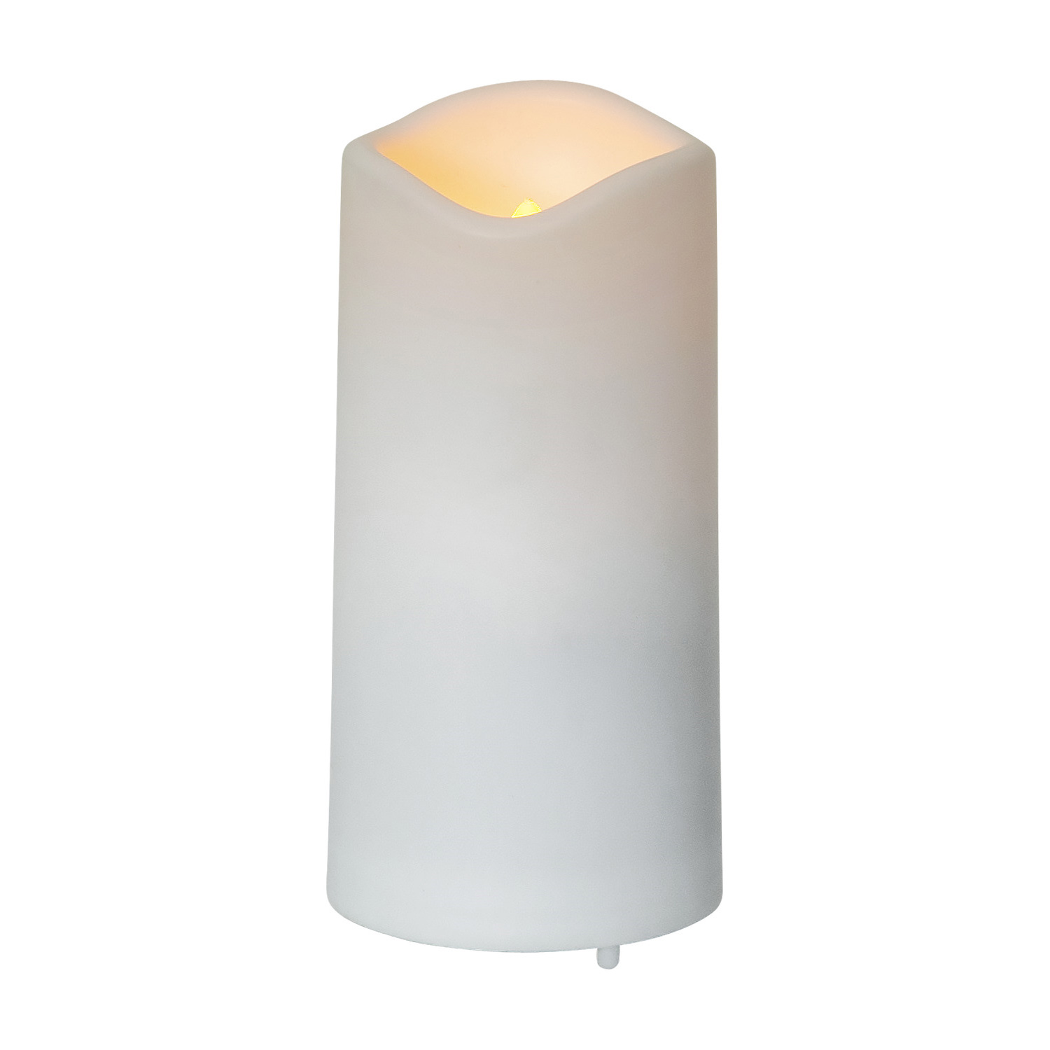 LED Mini Kerze/Grabkerze - flackernd - H: 10cm, D: 5cm - Timer + Sensor - bis 750h - weiß