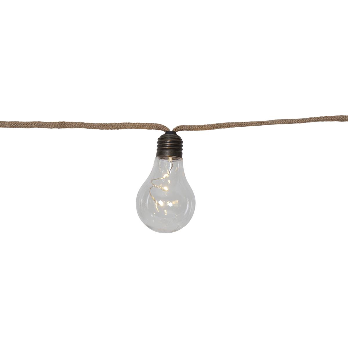 LED Lichterkette "Jutta" - 10 Glühbirnen mit je 3 LED - L: 225cm - Batteriebetrieb - transparent