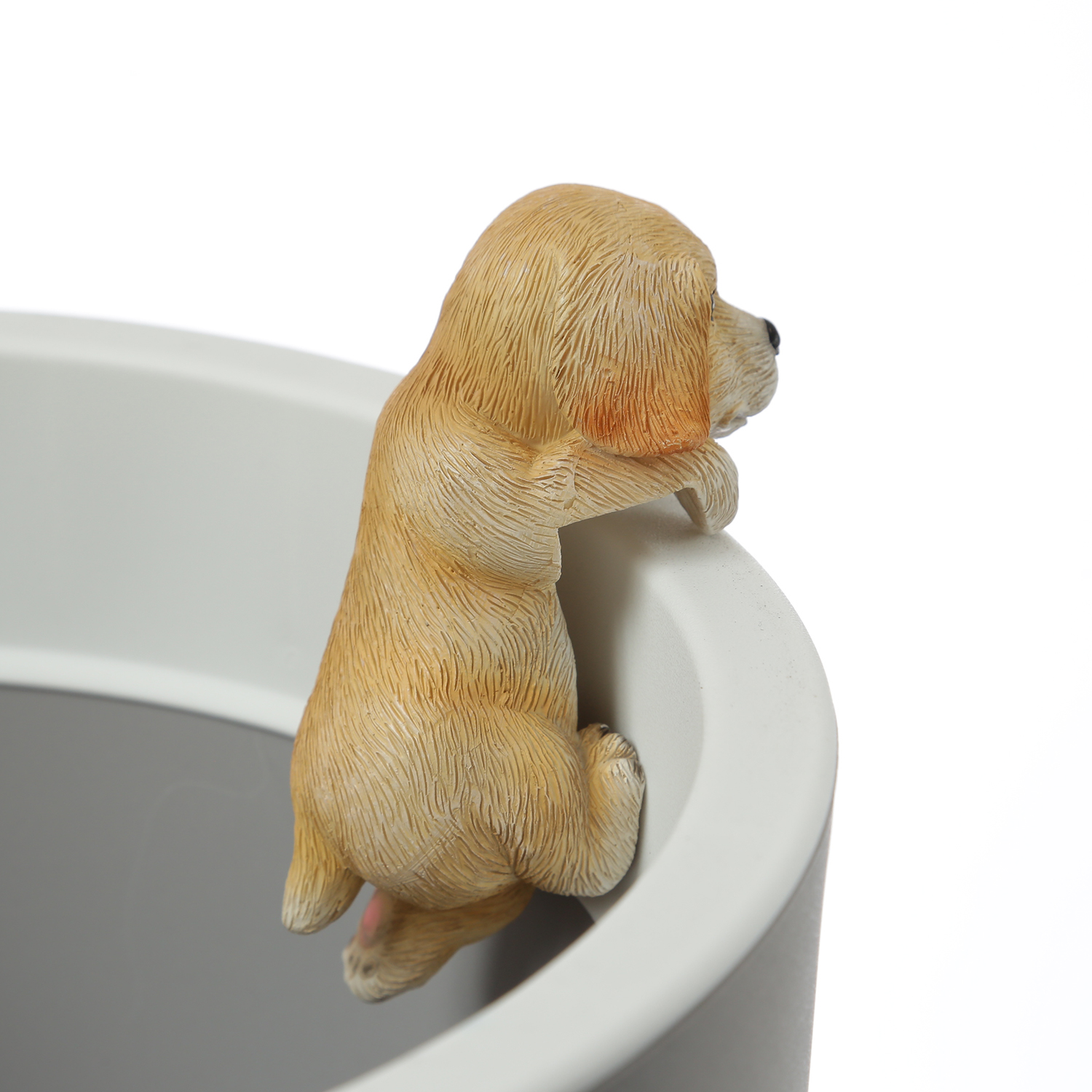 Blumentopfhänger Hund - niedliche Dekofigur als Topfhänger - Tierfigur - Polyresin - H: 11,5cm