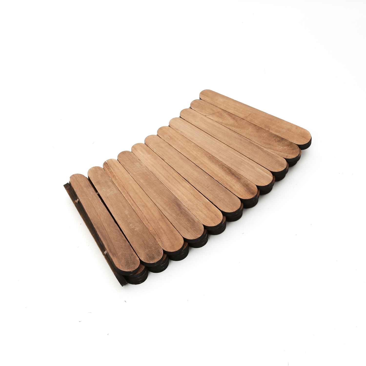 Weihnachtsbaumrock aus Holz - Abdeckung für Baumständer - D: 70cm  - faltbar - braun