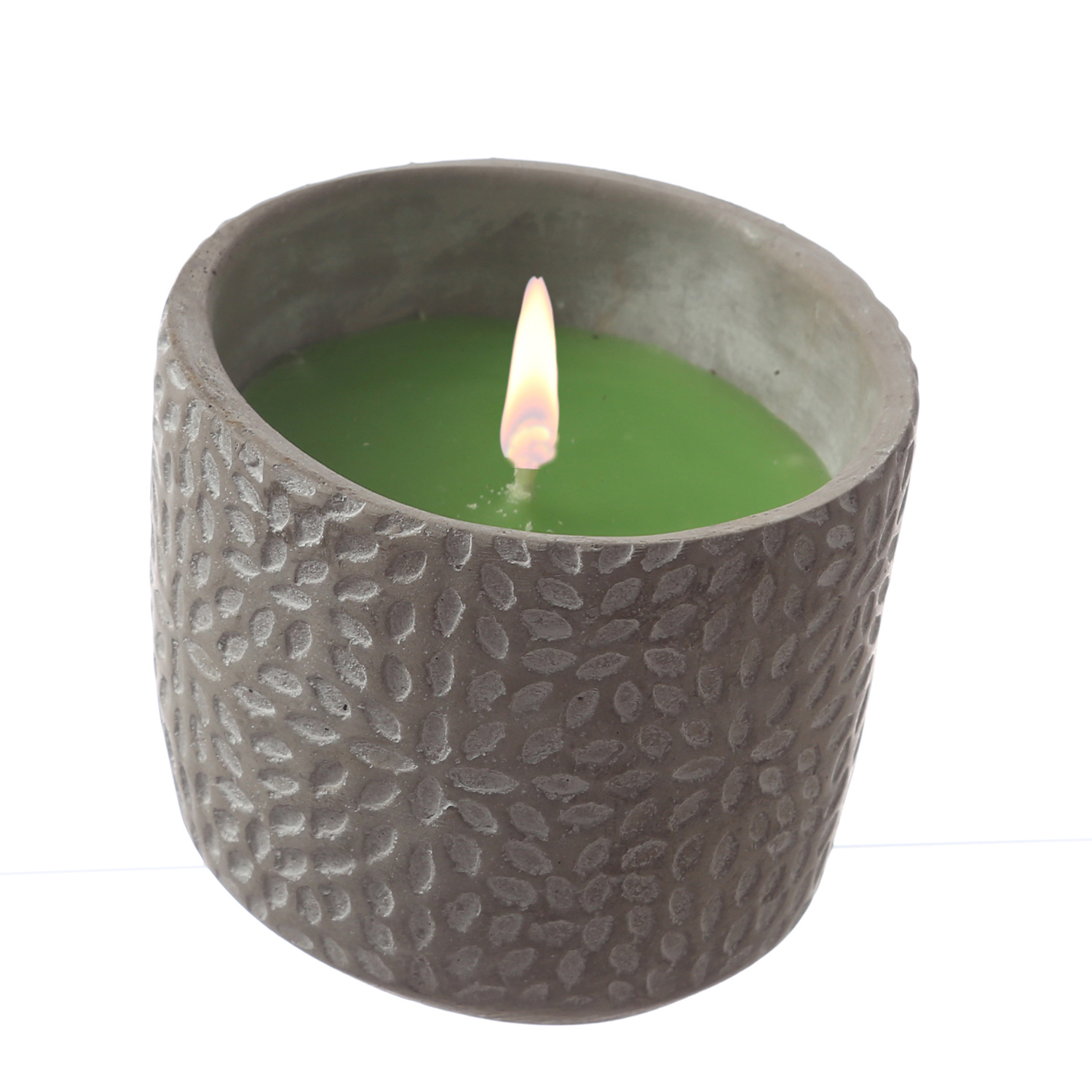 Duftkerze CITRONELLA - Echtwachs in Beton - H: 9,5cm - gegen Stechmücken - grün
