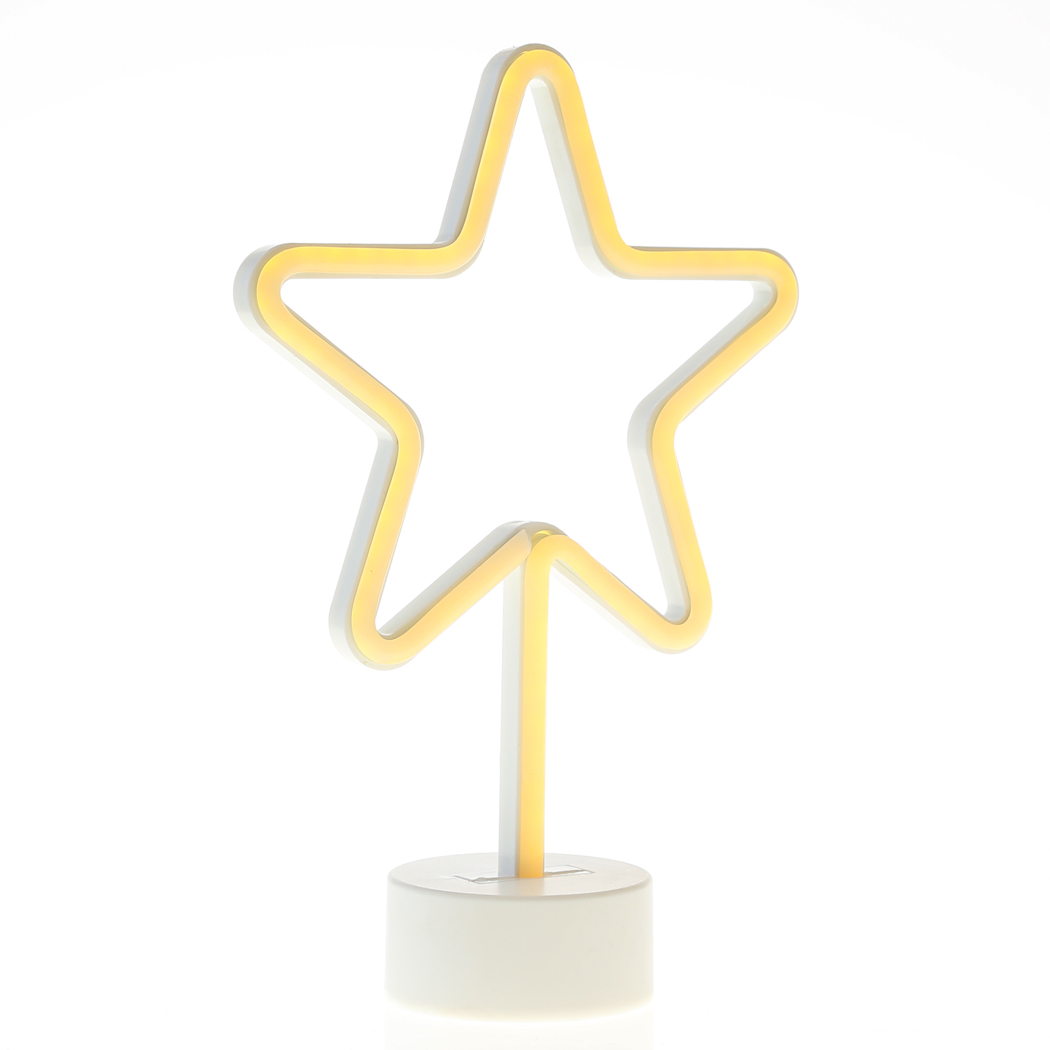 LED NEON Figur STERN - Dekoleuchte - H: 30cm - Batterie oder USB Betrieb - stehend - warmweiß