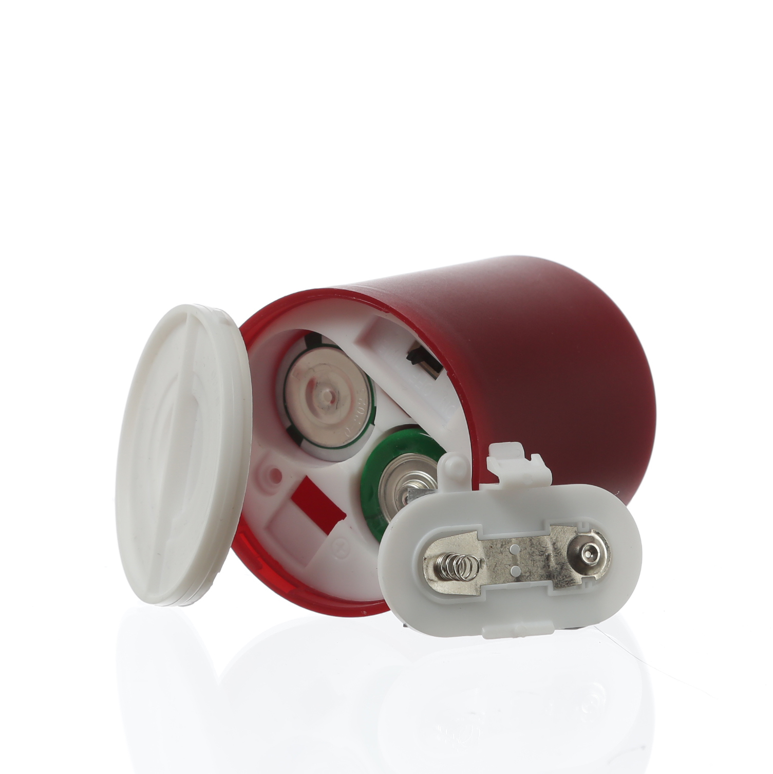 LED Mini Kerze/Grabkerze - H: 10cm/D: 6,1cm - Timer/Sensor - für Innen/Außen - bis 1200h - rot