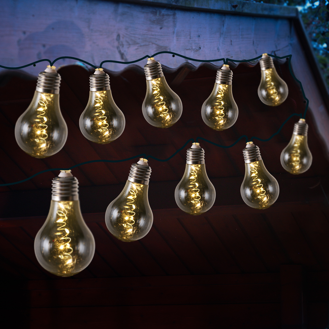 LED Solar Lichterkette GLOW - Glühbirnen mit Drahtlichterkette - 2 Funktionen - 4,5m - rauchig grau LED Solar Lichterkette GLOW - Glühbirnen mit Drahtlichterkette - 2 Funktionen - 4,5m - rauchig grau