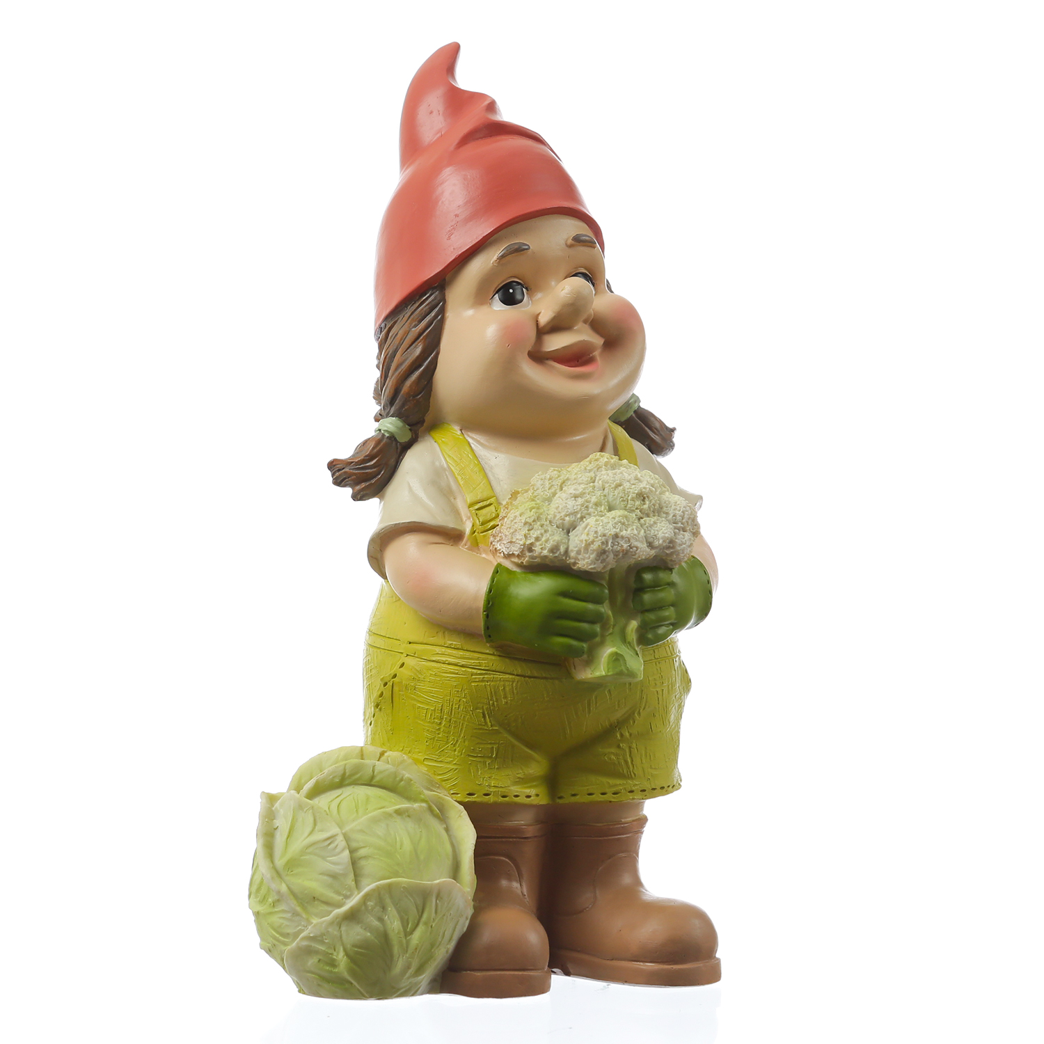 Gartenzwerg MAGDA - Zwerg mit Gemüse - Gartenfigur - Polyresin - H: 29cm - bunt