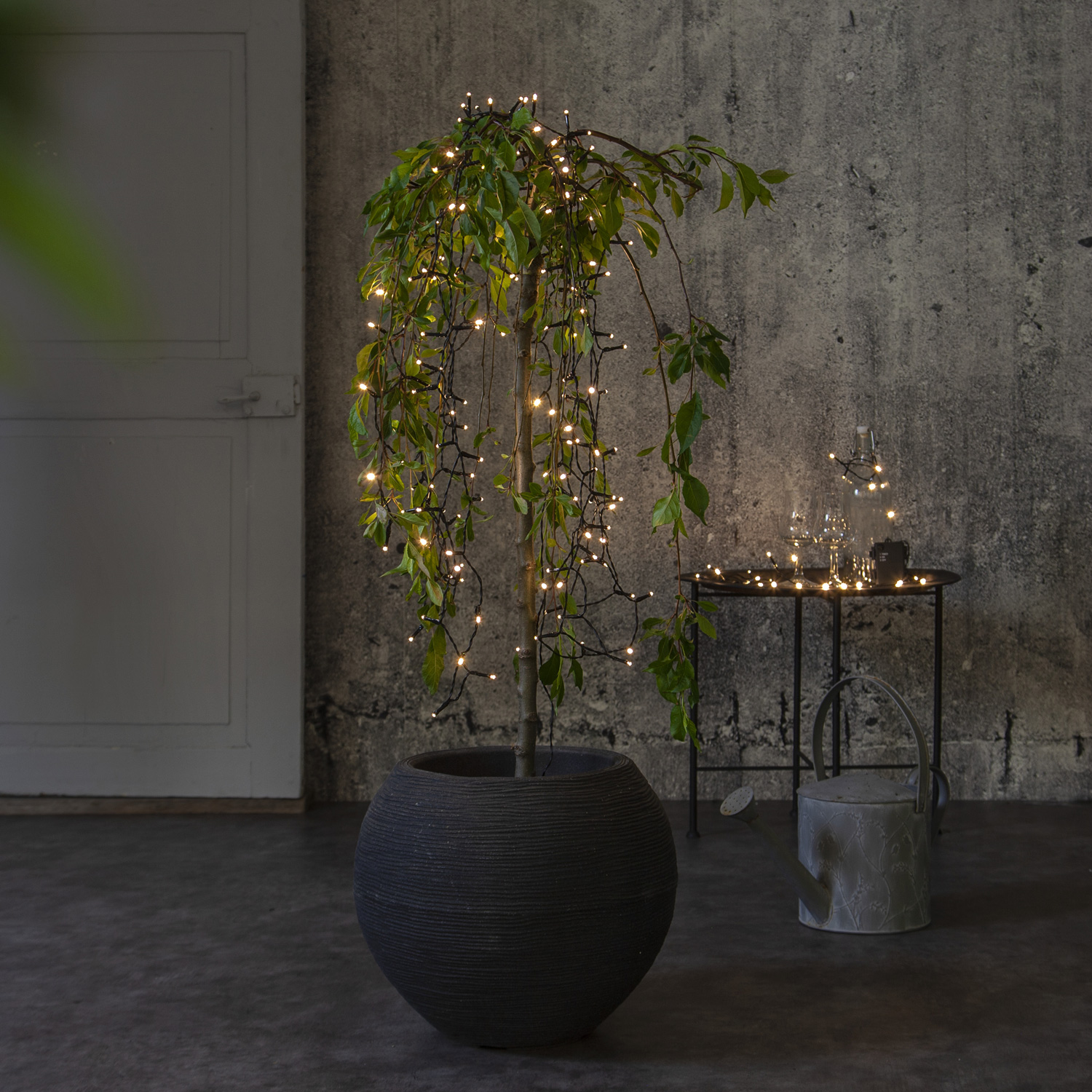 LED Lichterkette - 96 warmweiße LED - L: 7,1m - 8 Funktionen - Timer - Batterie bis 60 Tage