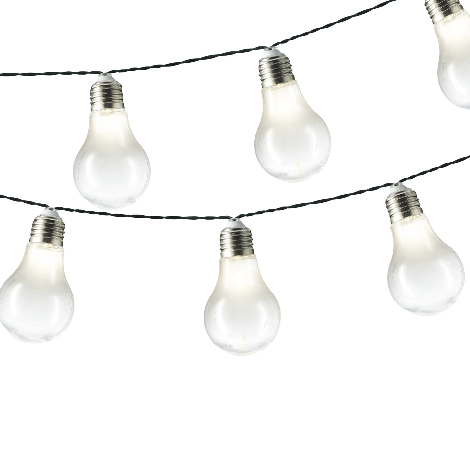 LED Solar Lichterkette - 10 warmweiße LED - L: 4,5m - Außen - Lichtsensor - transparent Glühbirnen