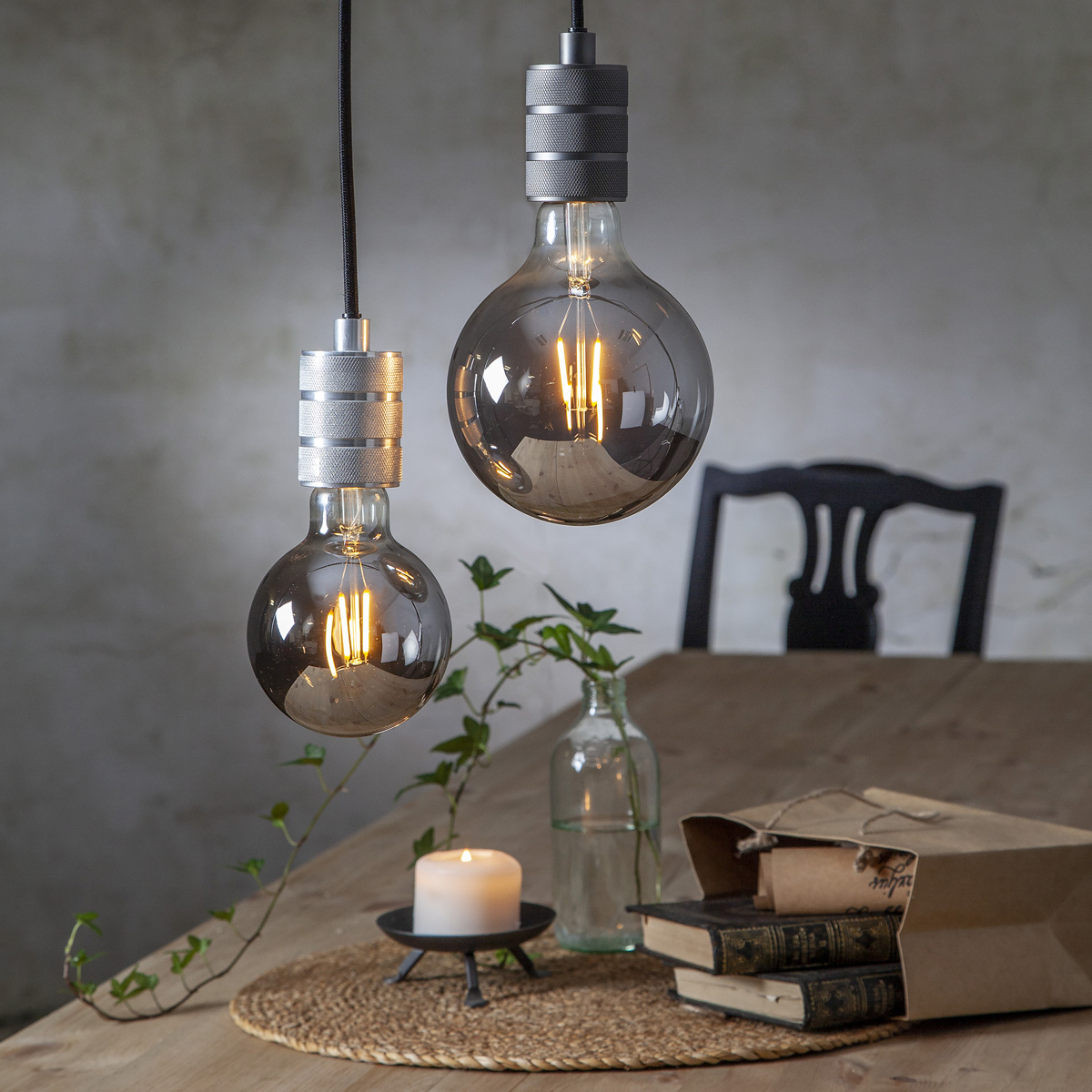 LED Leuchtmittel Filament GLOW G95 - Kugel - E27 - 1,8W - ultra-WW 2100K - 80lm - D: 95mm - smoked