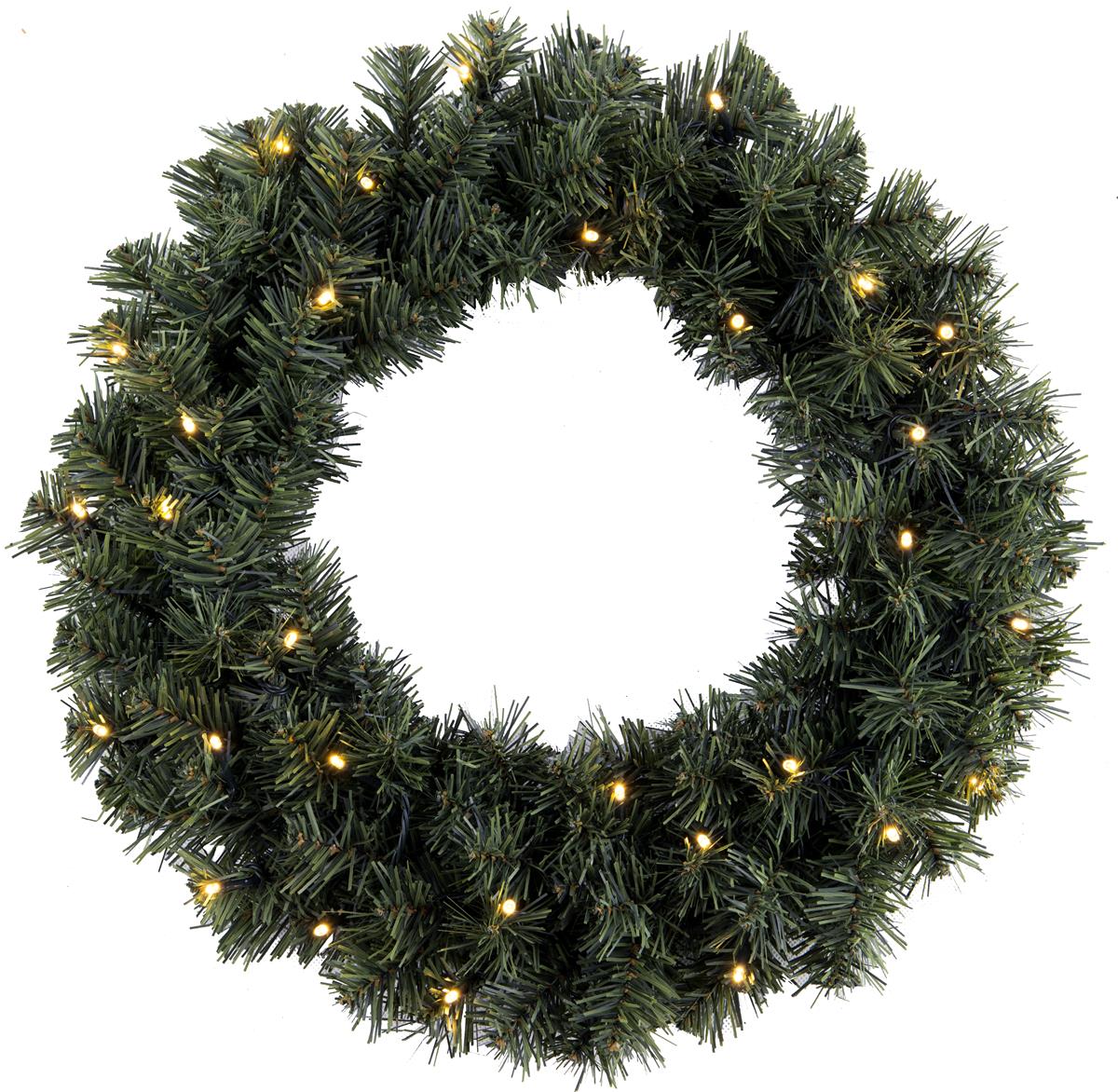 LED-Tannenkranz "Ottawa" - 30 warmweiße lEDs - D; 50cm - outdoor - Trafo