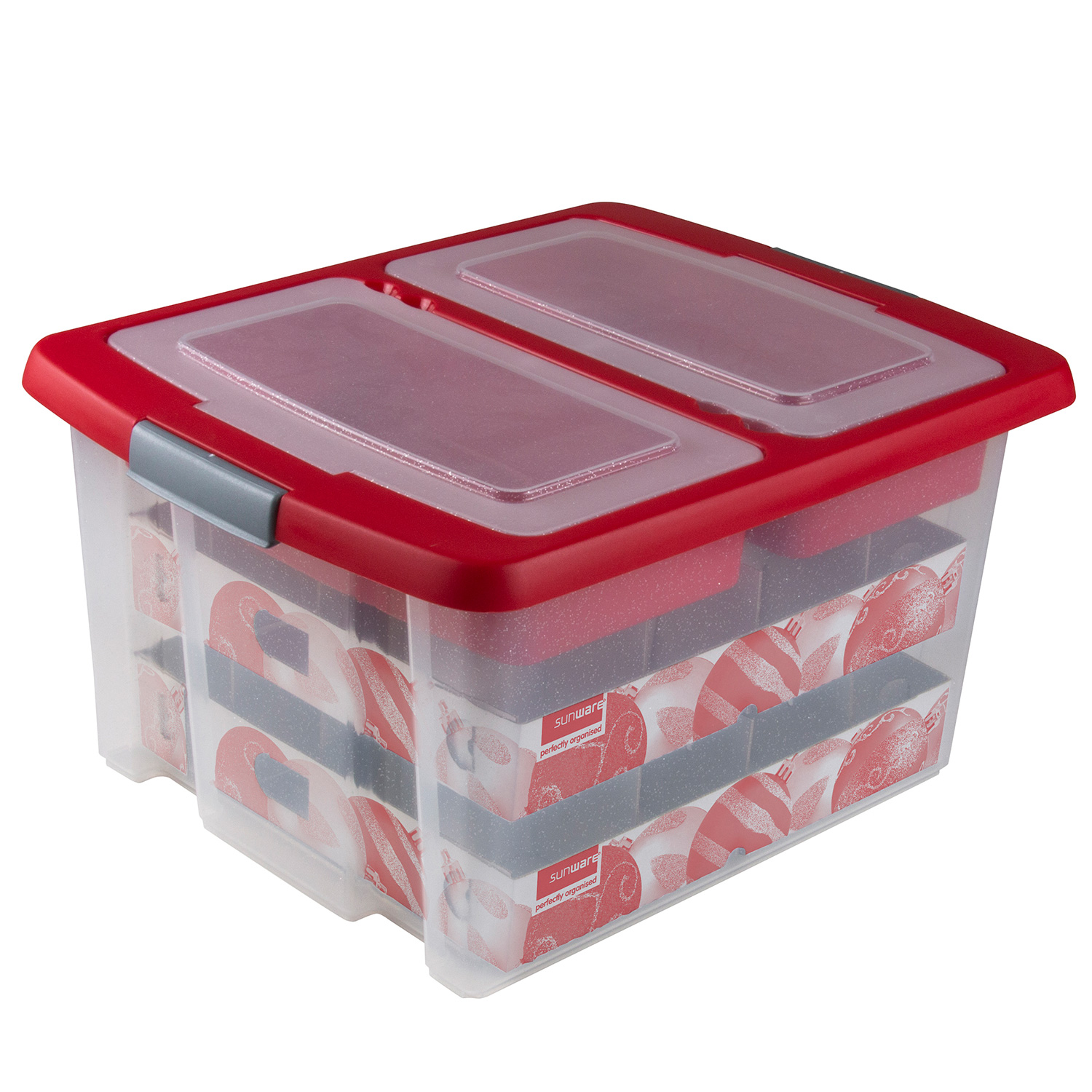Weihnachtskugelbox NESTA 32 Liter - mit Trays für 32 Kugeln