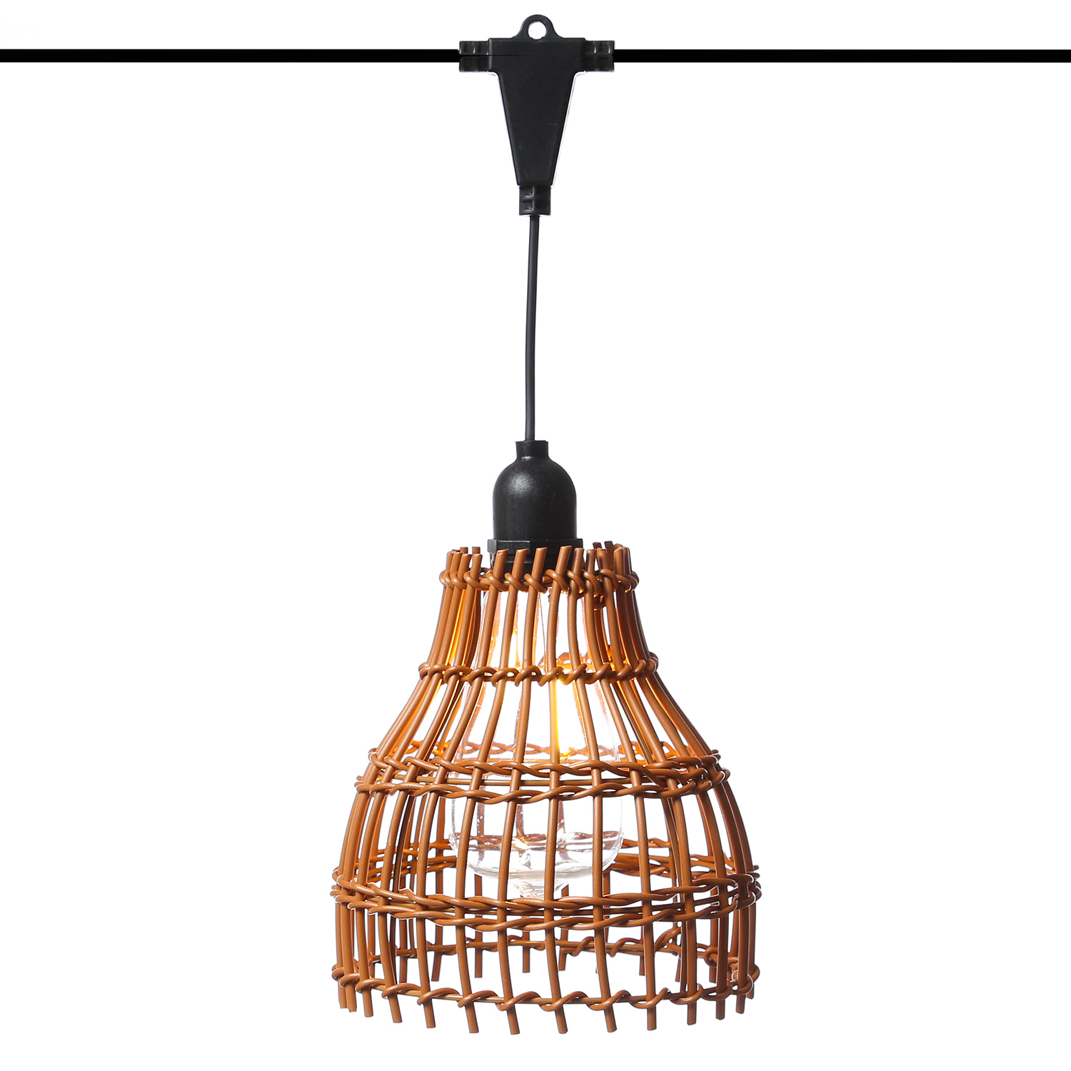 LED Lichterkette BOHO - 5 beleuchtete Lampenschirme - L: 2m - koppelbar bis 20 LED - für Außen