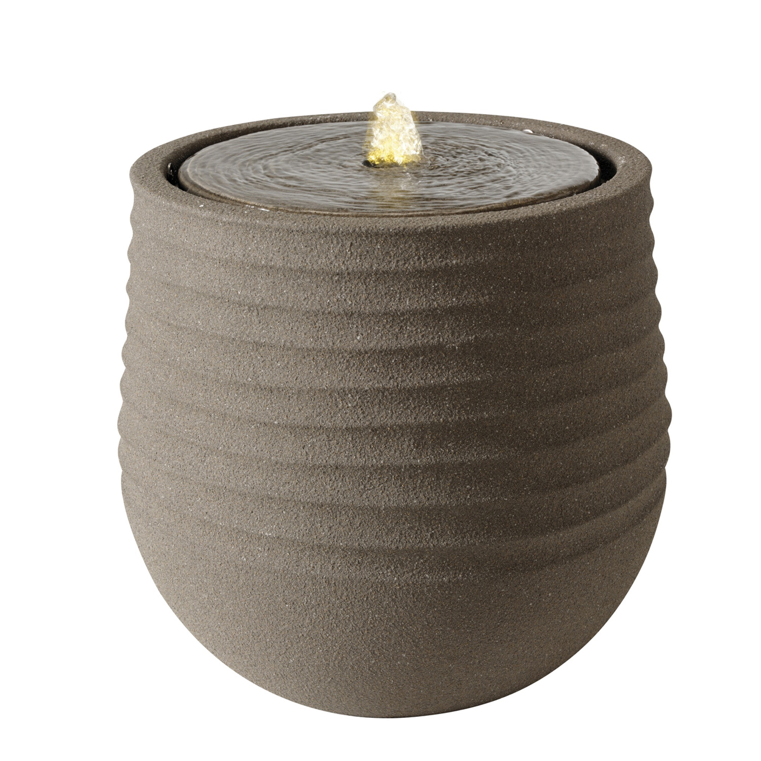 LED Gartenbrunnen CORDOBA - D: 40cm - Steinoptik  - mit Kreislaufpumpe - outdoor
