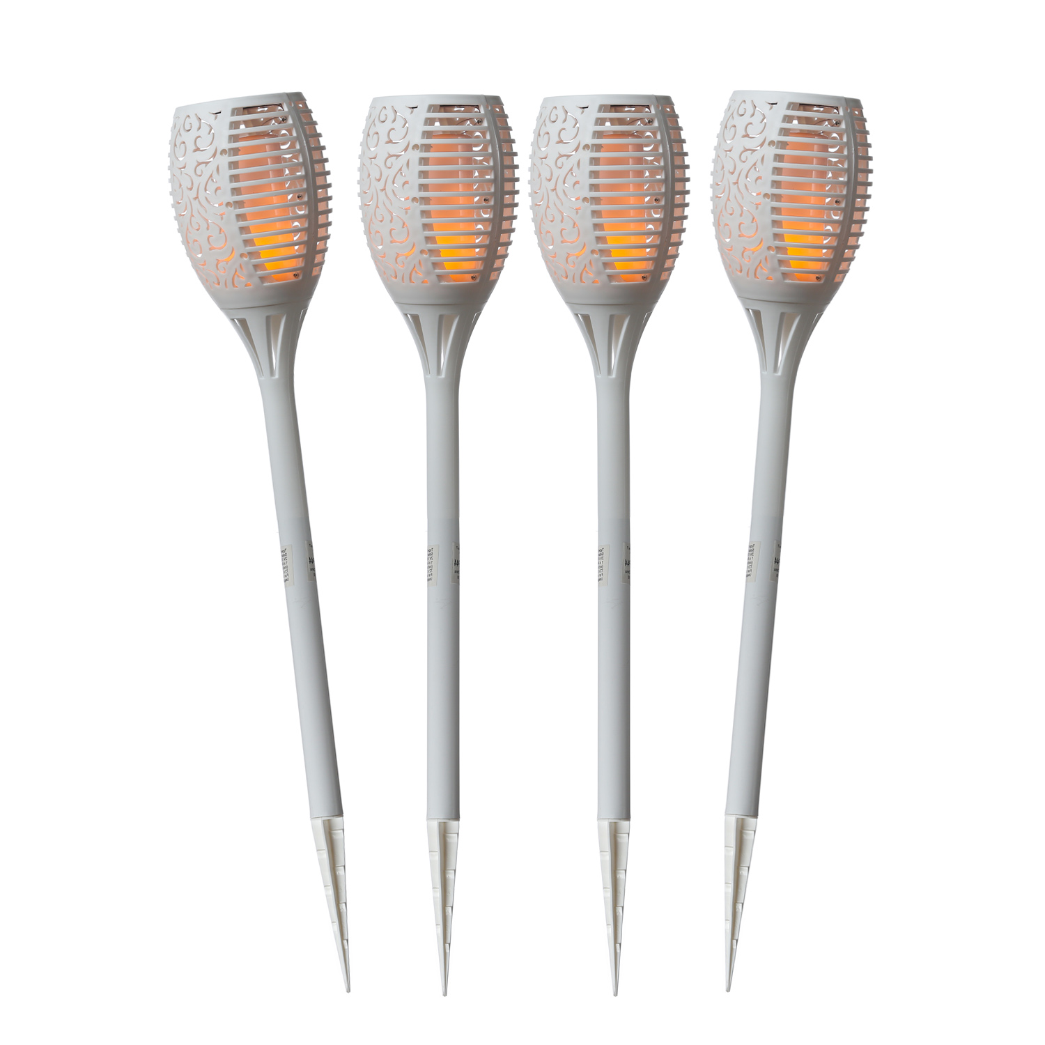 LED Solar Fackel FLAME - Gartenfackel - simulierter Flammeneffekt - H: 79cm - Lichtsensor - 4St.