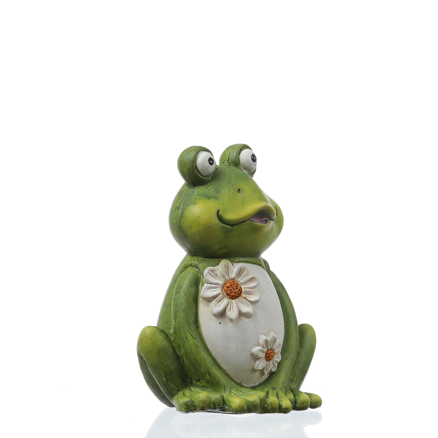 Gartenfigur Frosch Freddi - Tierfigur - Magnesia - H: 16cm - für Außen - grün