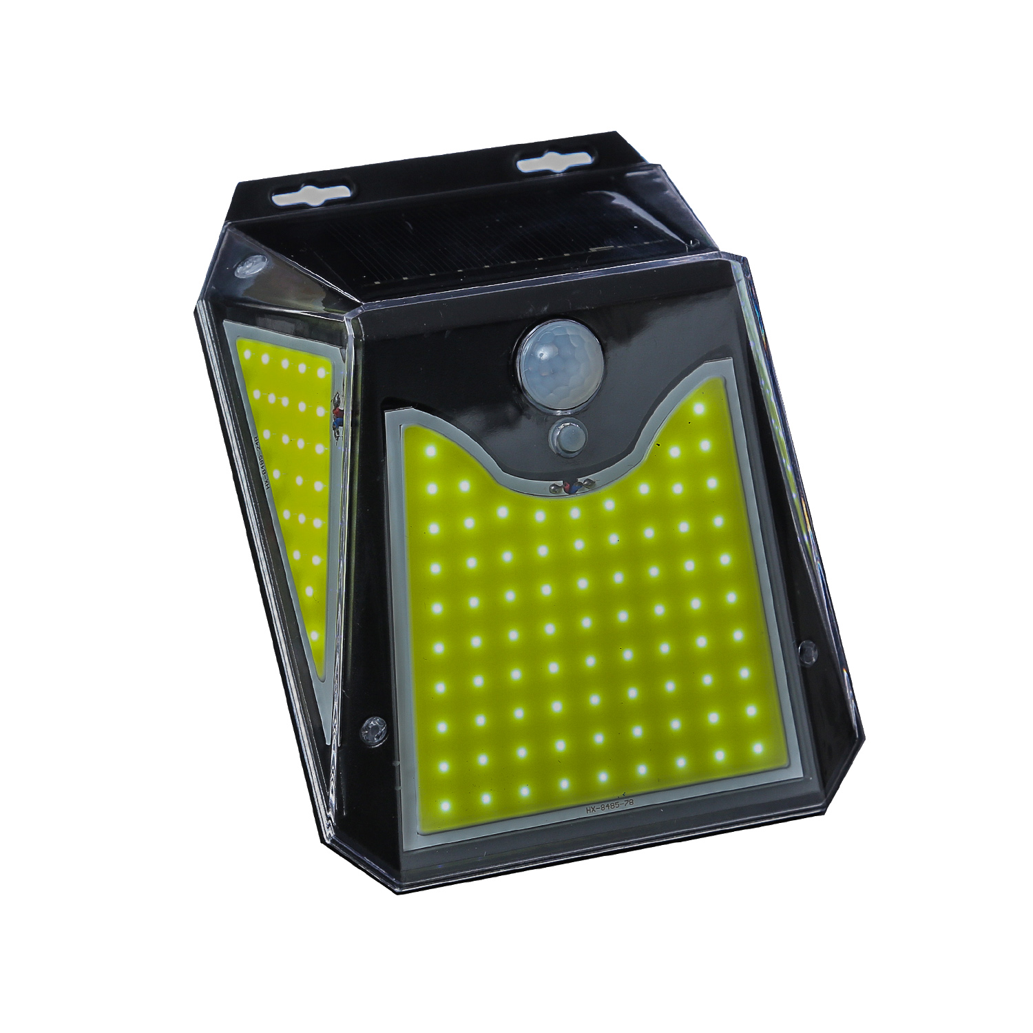 LED Solar Wandleuchte - 125 warmweiße LED - H: 15cm - 3 Helligkeitsstufen - Bewegungssensor