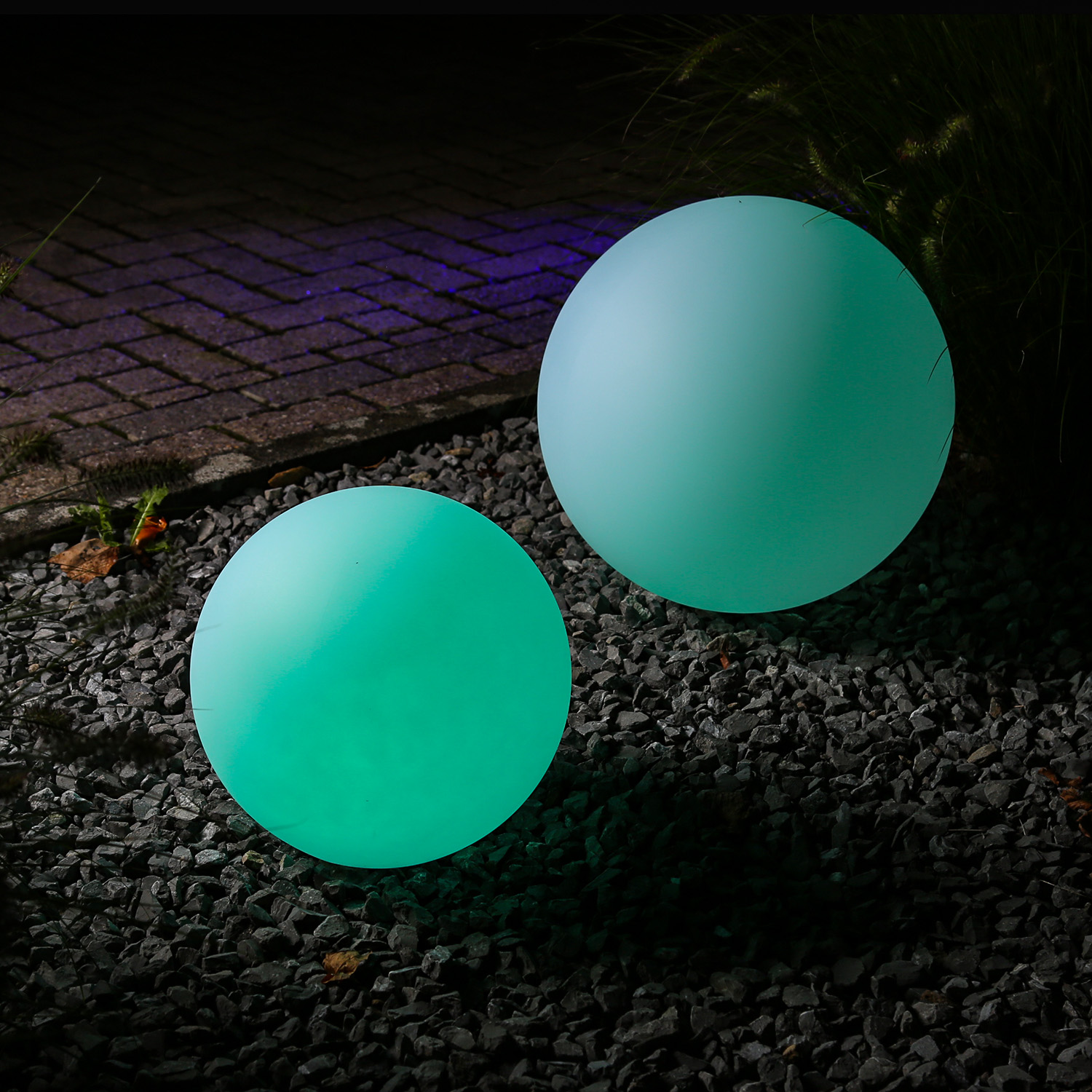 Leuchtobjekt outdoor KUGEL 50cm mit RGB LED Modul - Wireless Charging - Fernbedienung