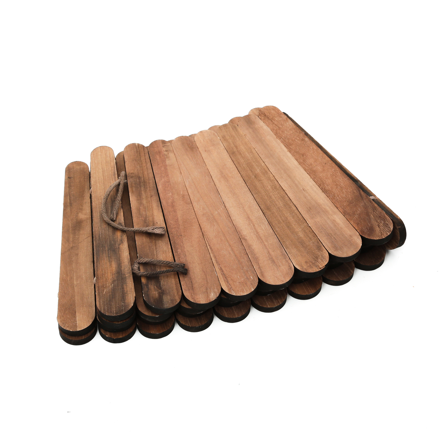 Weihnachtsbaumrock aus Holz - Abdeckung für Baumständer - D: 57cm  - faltbar - braun