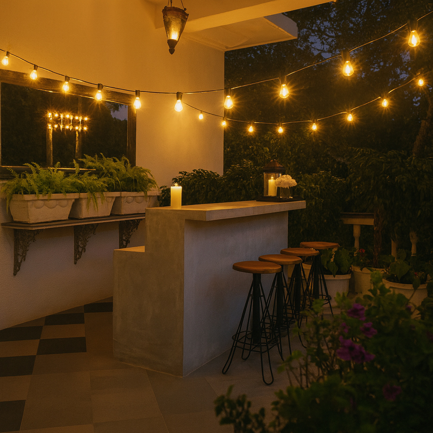 LED Party Lichterkette - 16 transparente Glühbirnen - warmweiße LED - 45m - für Außen