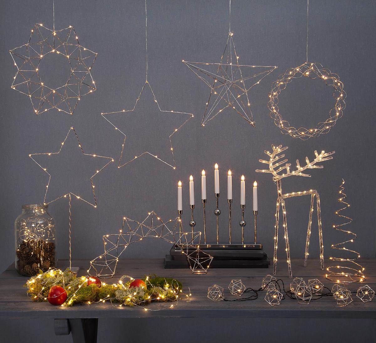 LED Acryl Design-Rentier "Icy Deer" - 60 warmweiße LED - H: 40cm - inkl. Trafo - transparent