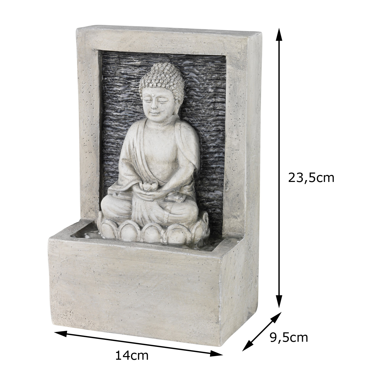 Brunnen Buddha polyresin Hochspannung Indoor 2col ass