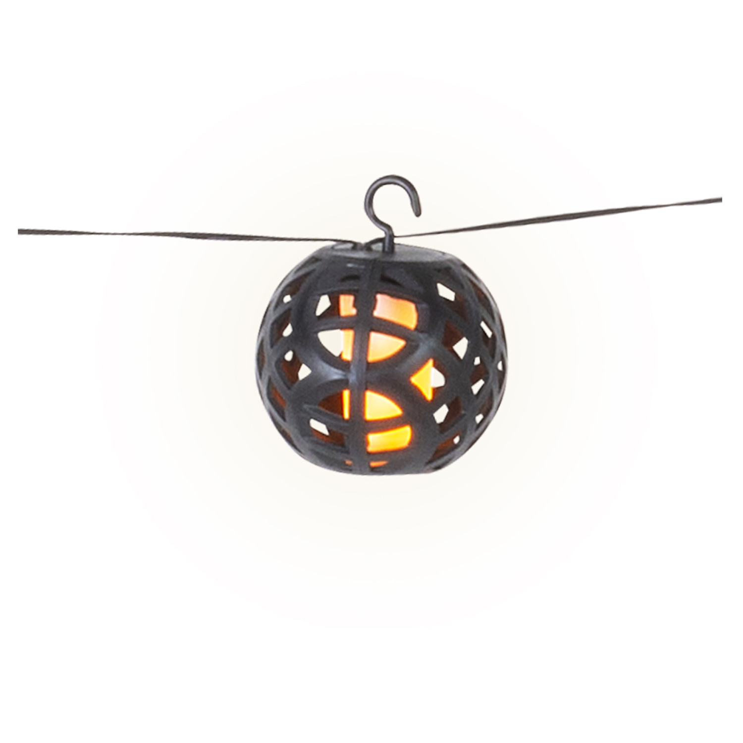 LED Solar Lichterkette Feuerball - 8 Kugeln mit Flammeneffekt - Lichtsensor - L: 2,1m - für Außen