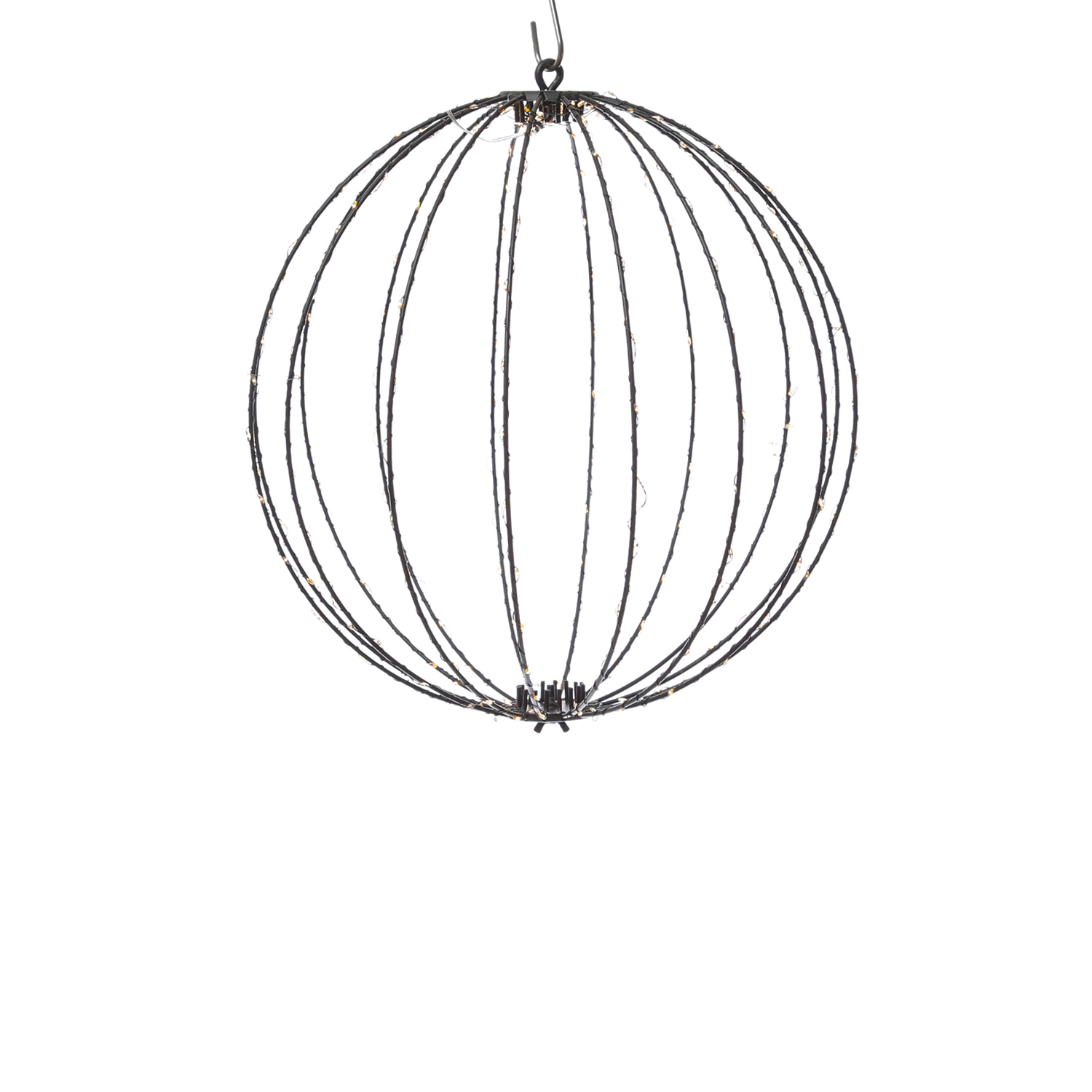 LED Drahtkugel - 3D Leuchtkugel - D: 28cm - 192 bernstein LED - faltbar - 8 Modi/Timer - Innen/Außen