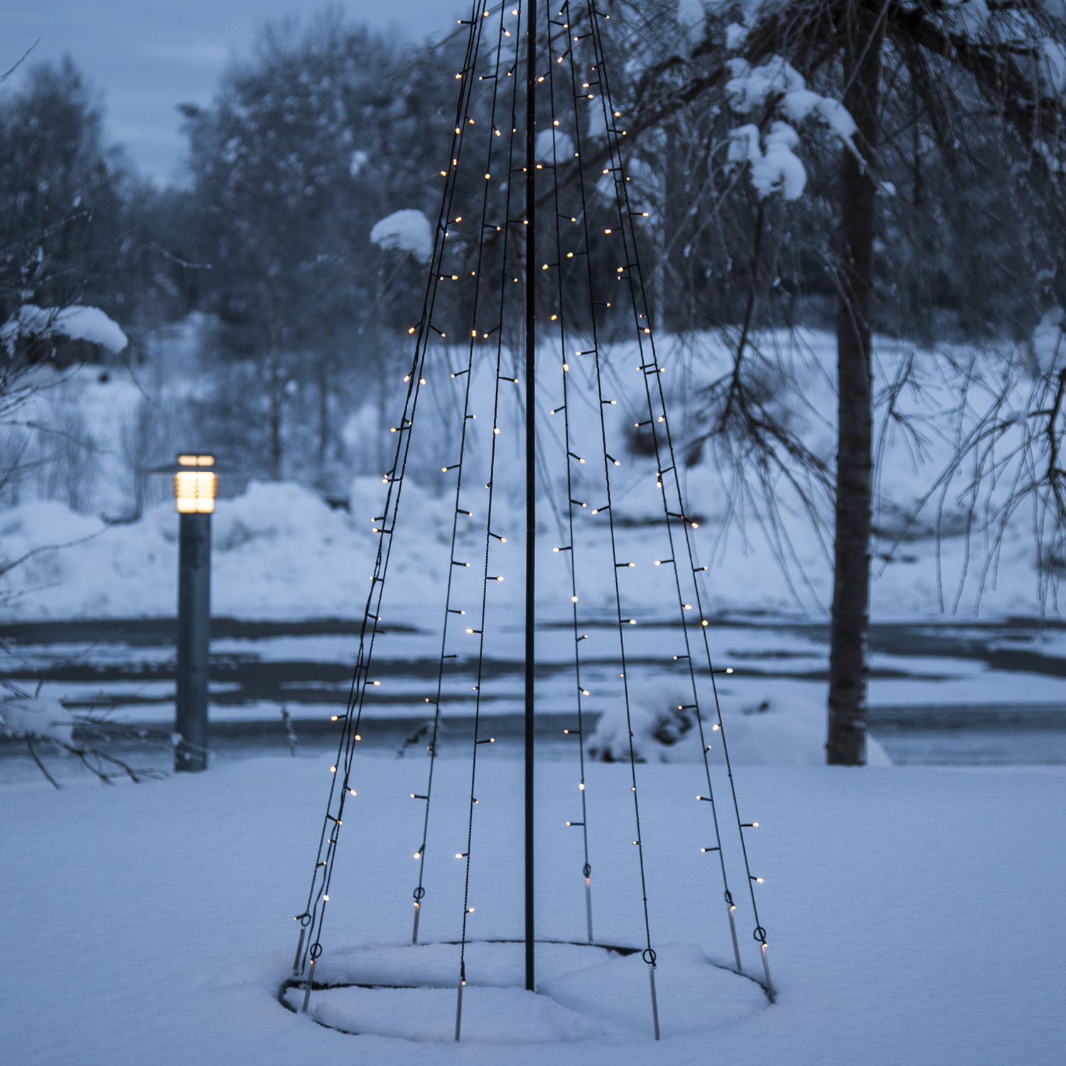 LED-Lichterbaum "Light Tree" - 170 warmweiße LED - 17 blinkende LED - H. 210cm - outdoor - schwarz