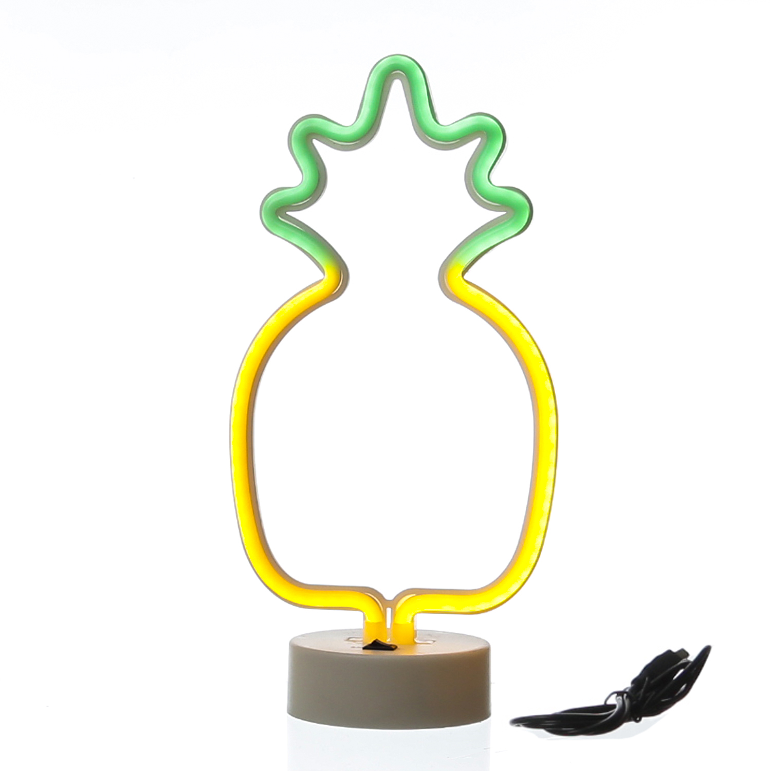 LED NEON Figur ANANAS - Neon Schild - H: 33cm - Batterie oder USB Betrieb - stehend