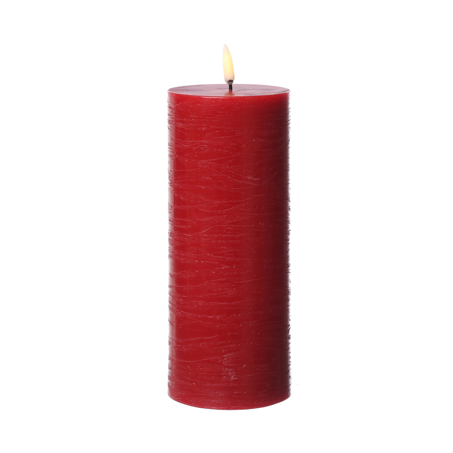 LED Kerze PIA - Rustik-Optik - Echtwachs - H: 20cm - D: 7,8cm - Timer - bis zu 1000 Std. - rot LED Kerze PIA - Rustik-Optik - Echtwachs - H: 20cm - D: 7,8cm - Timer - bis zu 1000 Std. - rot