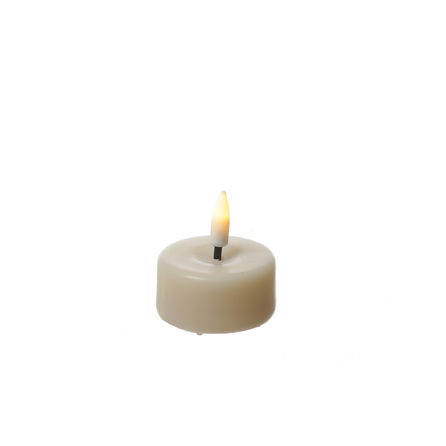 LED Mini Teelichter MIA - realistische 3D Flamme - D: 3,5cm - inkl. Batterien - creme - 4 Stück