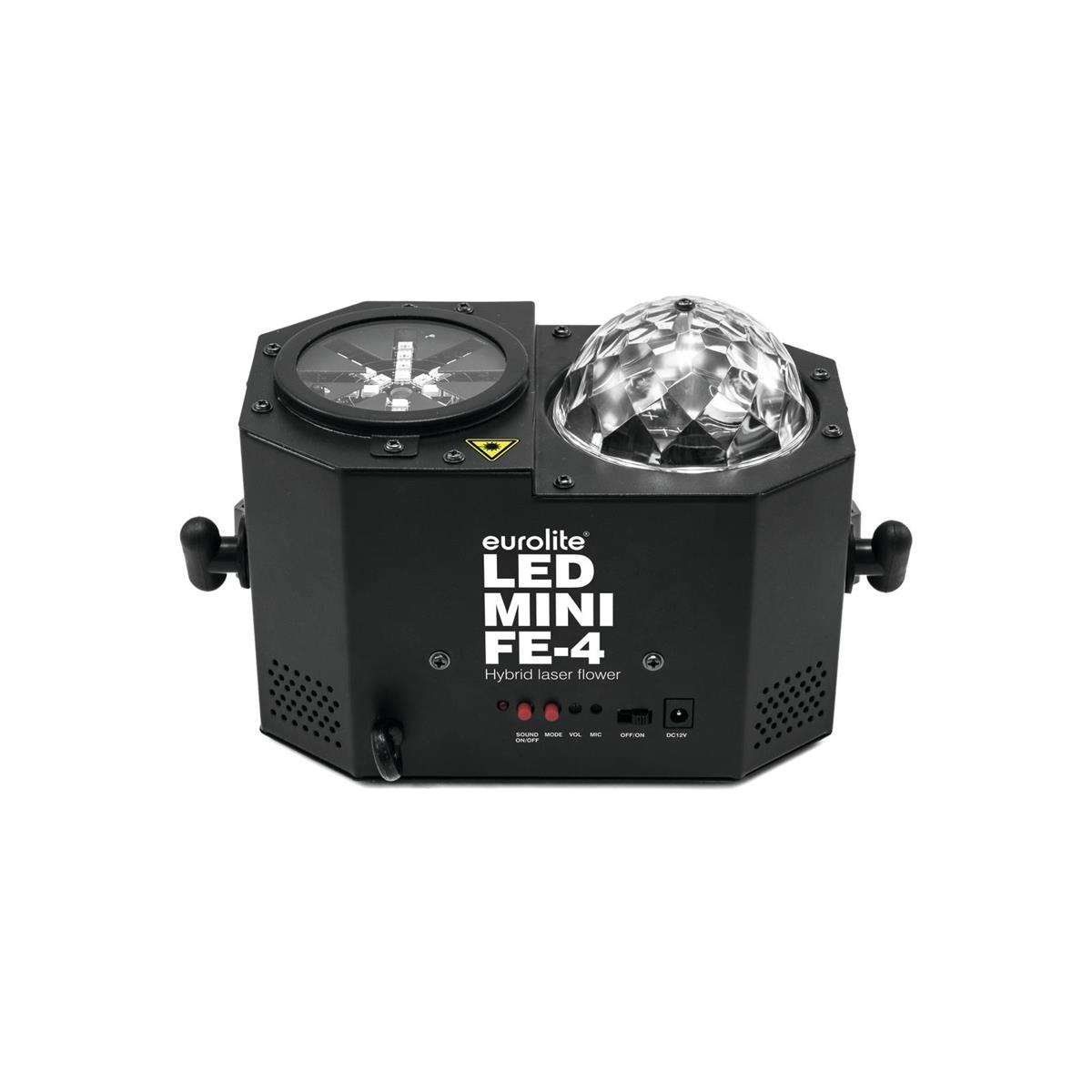 LED Mini Hybrid Laserflower "FE-4" - Vielfältige Lichtspiele mit Laser, Wash und Mooneffekten