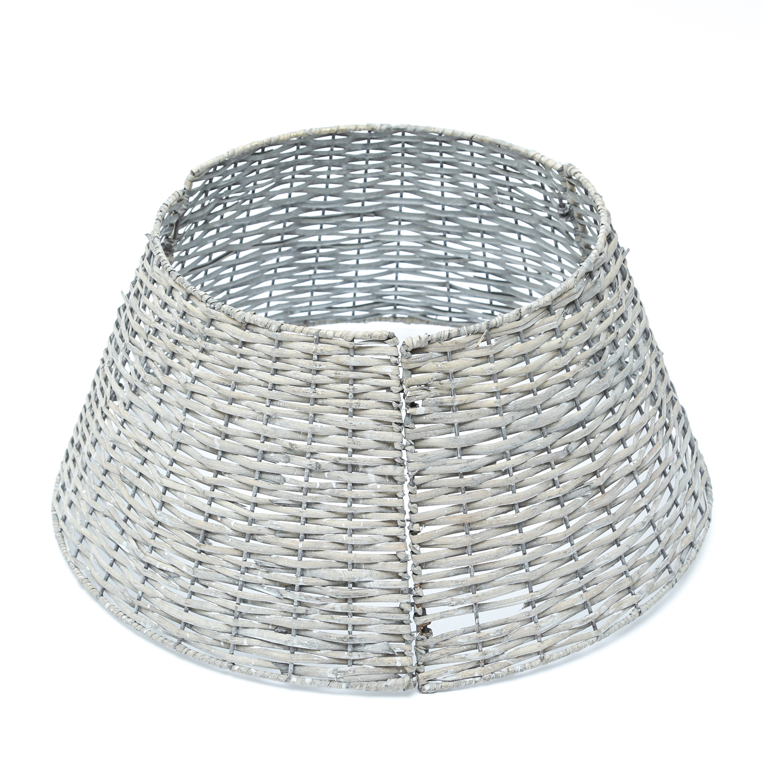 Weihnachtsbaumring - Weidenkorb für Baumständer - D: 57cm - mit Haken und Ösen - grau - 3teilig