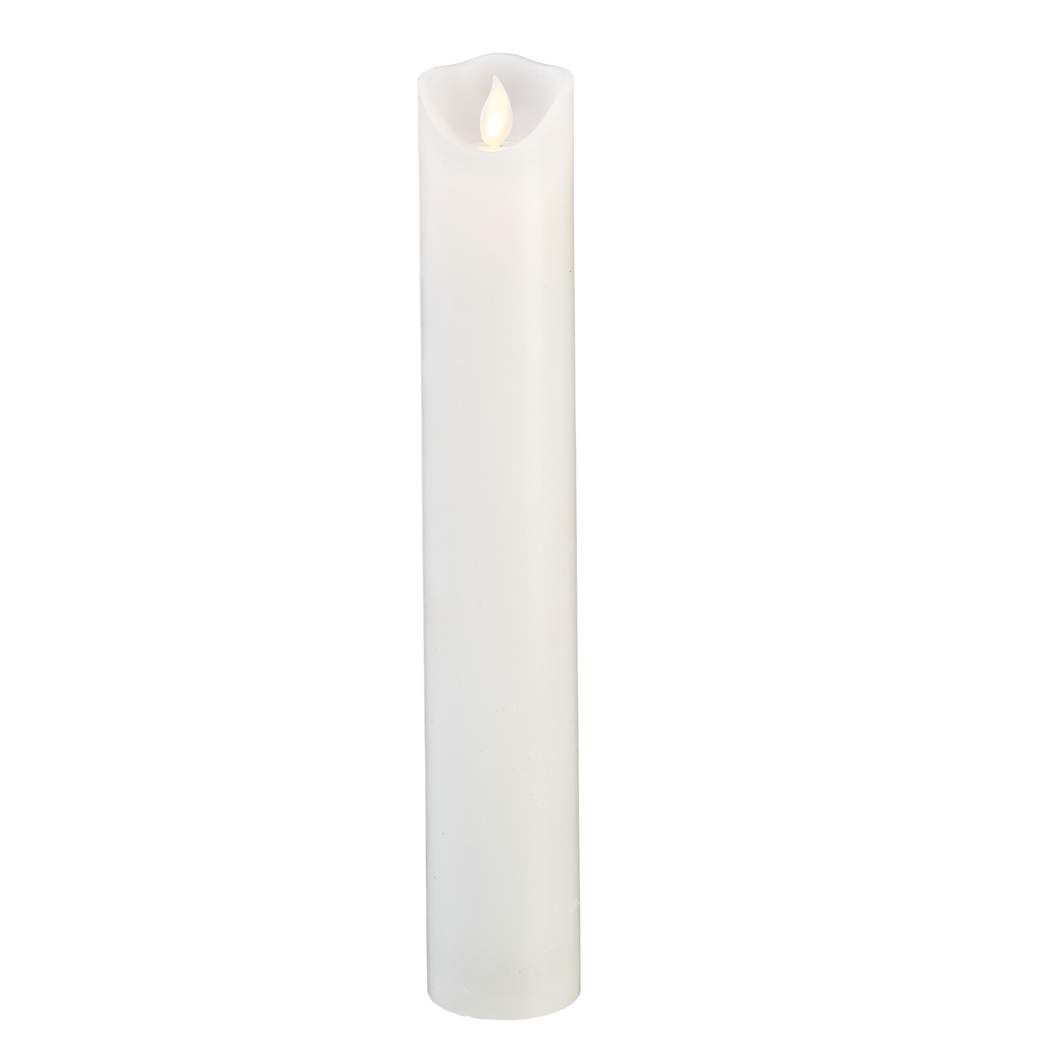 LED Stumpenkerze - Taufkerze - Echtwachs - mechanische Flamme - H: 30cm, D: 5cm - Timer - weiß