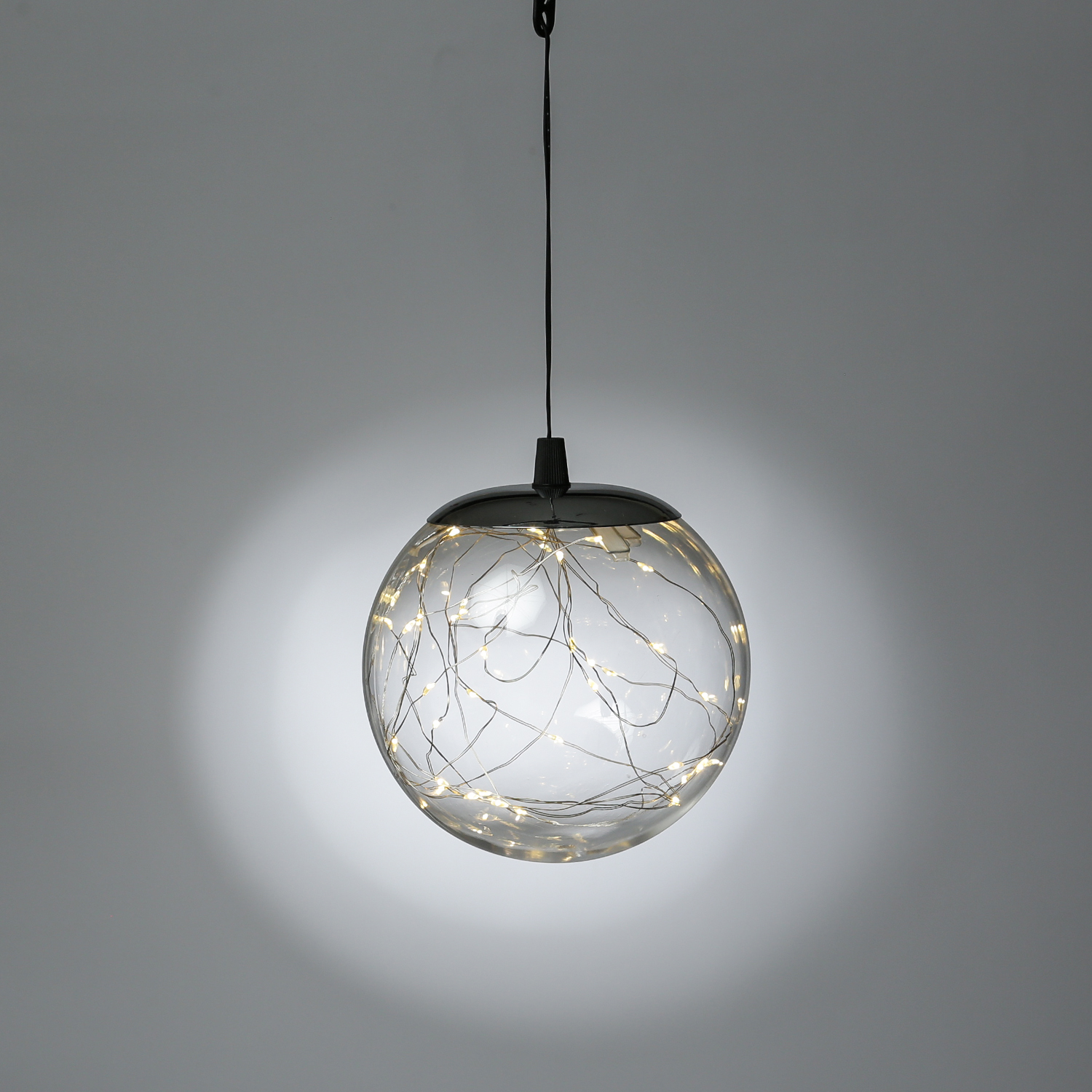 LED Lichterkugel mit Drahtlichterkette - 40 warmweiße LED - Timer - D: 15cm - f. Innen/Außen