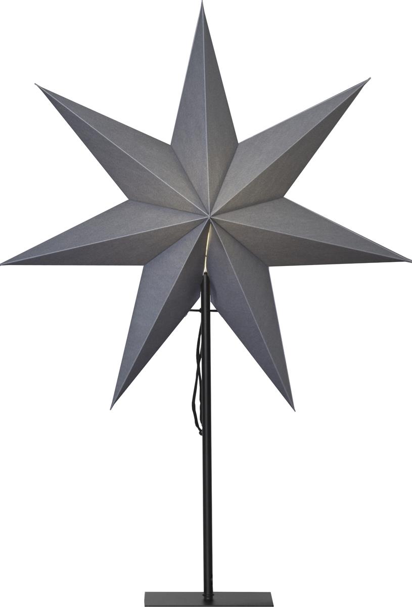 Papierstern "Ozen" - stehend - 7-zackig - Ø 55cm, H: 75cm - E14 Fassung - inkl. Kabel - anthrazit
