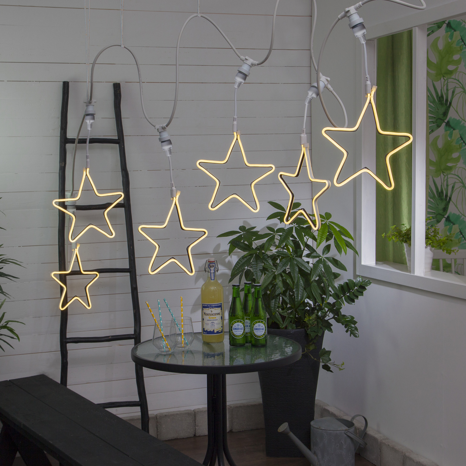 System CONNECTA - "Star" gelb - LED-Objekt mit E27 Fassung - outdoor - H: 52cm - B: 26cm