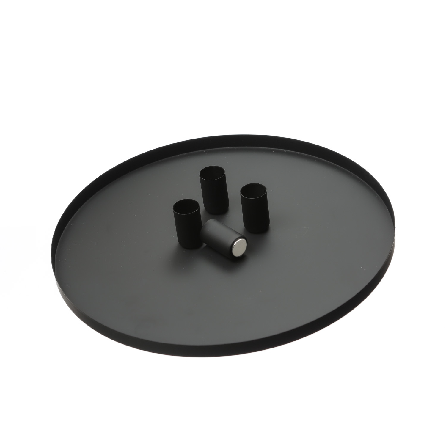 Stabkerzenhalter magnetisch - Kerzenständer für 4 Stabkerzen - Kerzentablett - D: 30cm - schwarz Stabkerzenhalter magnetisch - Kerzenständer für 4 Stabkerzen - Kerzentablett - D: 30cm - schwarz