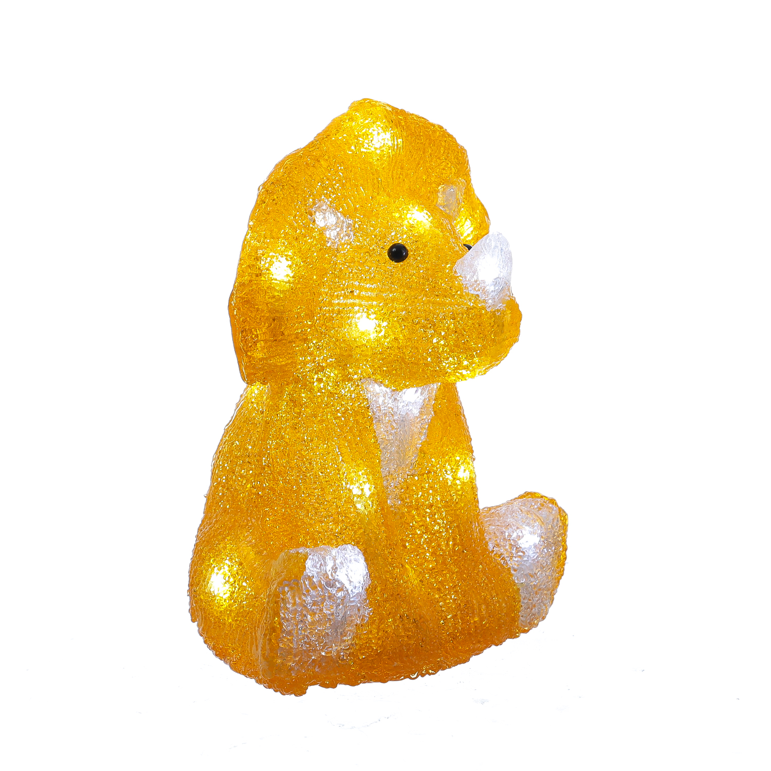 LED Dinosaurier - Acryl Tierfigur - 20 kaltweiße LED - H: 21cm - Timer - Batteriebetrieb - für Außen