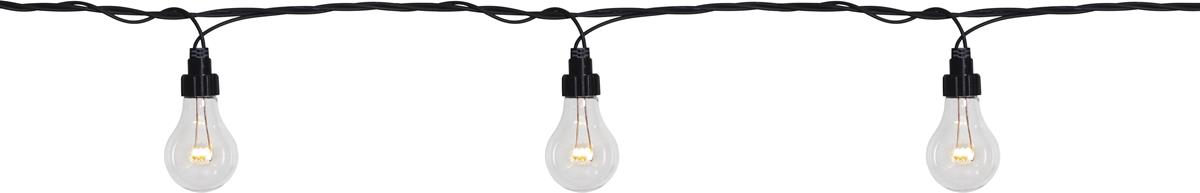 System LED Black - Lichterkette 10fach - erweiterbar - schwarzes Kabel - warmweiße LED Lampen - IP44