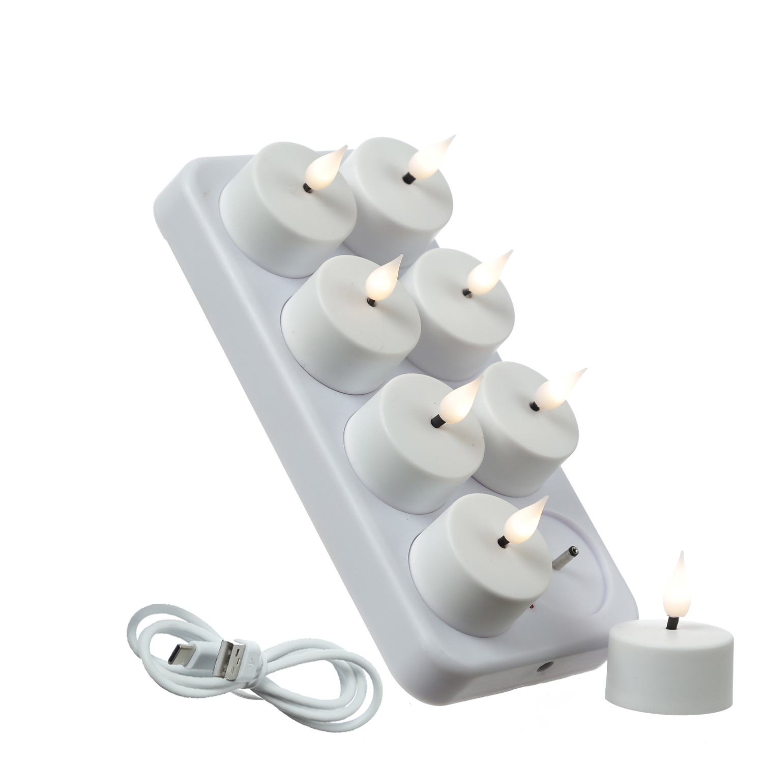HL LED Teelichter Wiederaufladbar – 12er Set, Magnetisches Laden, IP67 Wasserdicht, 30–280 Std. Leuchtdauer, Fernbedienung & Timer