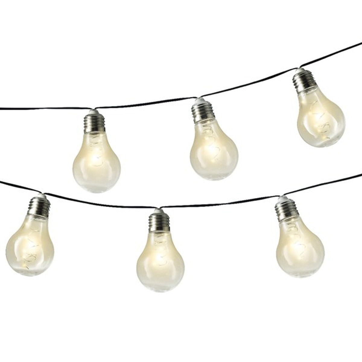 LED Solar Lichterkette GLOW - 10 transparente Glühbirnen - warmweiße LED - L: 4,5m