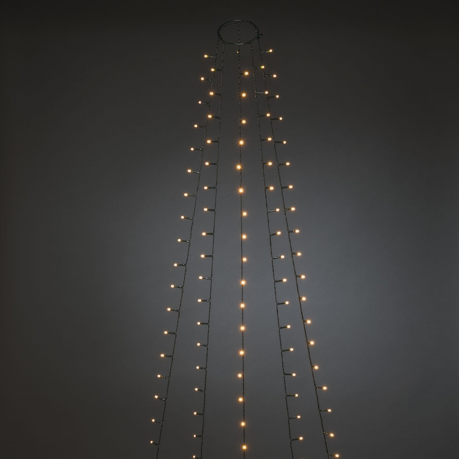 LED Baummantel Lichterkette - 5 Stränge jeweils 40 bernsteinfarbene LED - gefrostet - Timer - innen