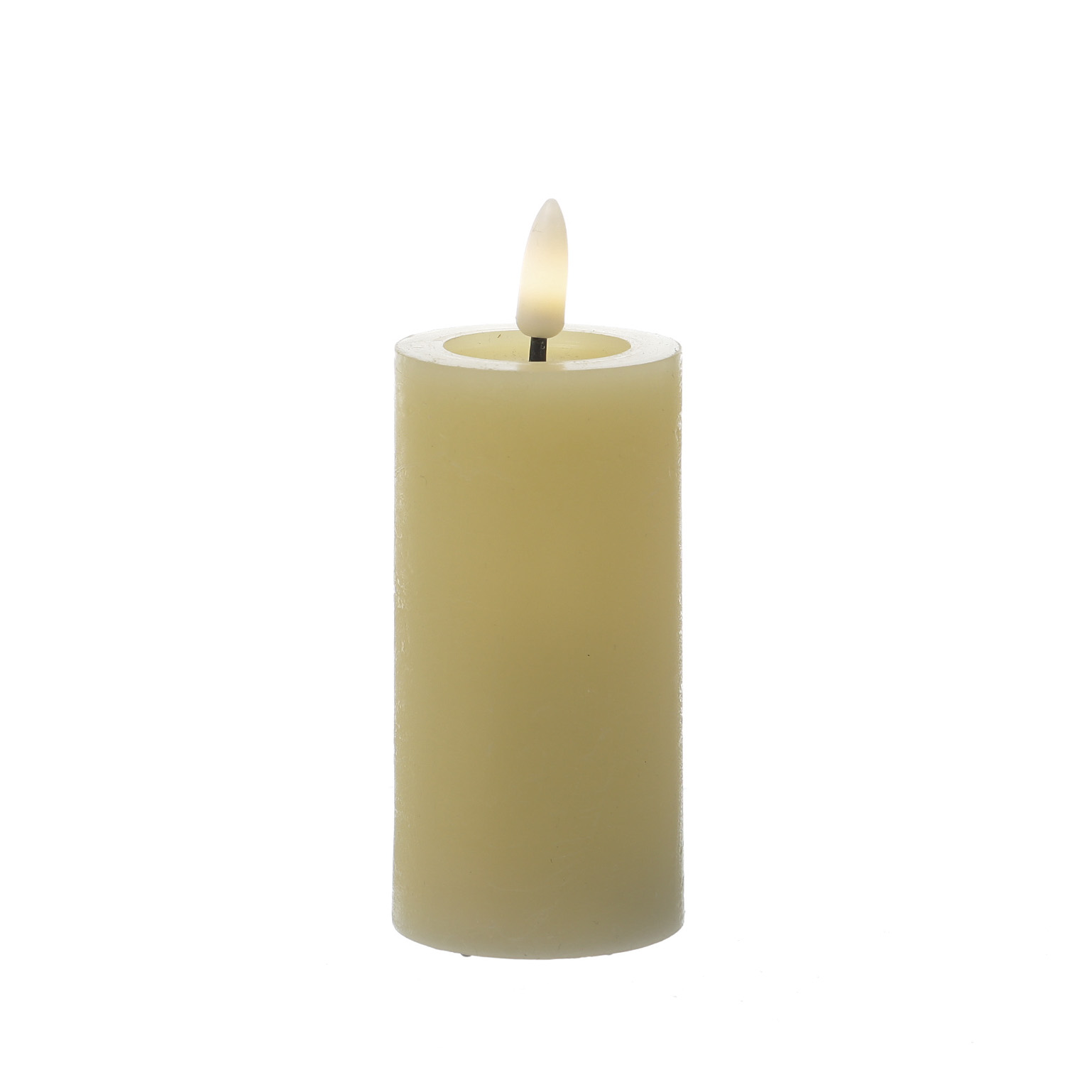 LED Kerzenset LINA - Rustik-Optik - Echtwachs - H: 12,5cm - D: 5cm - Timer - creme - 4er Set